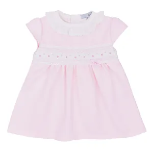 Girls smocked dress with frill collar