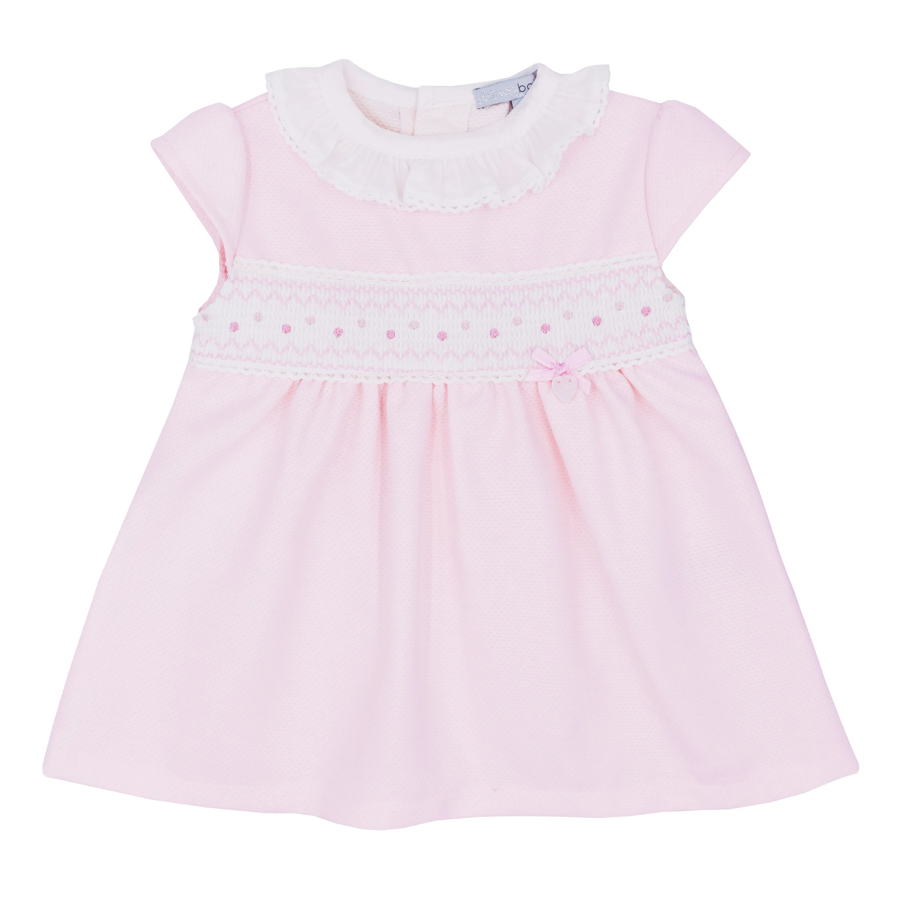 Girls smocked dress with frill collar