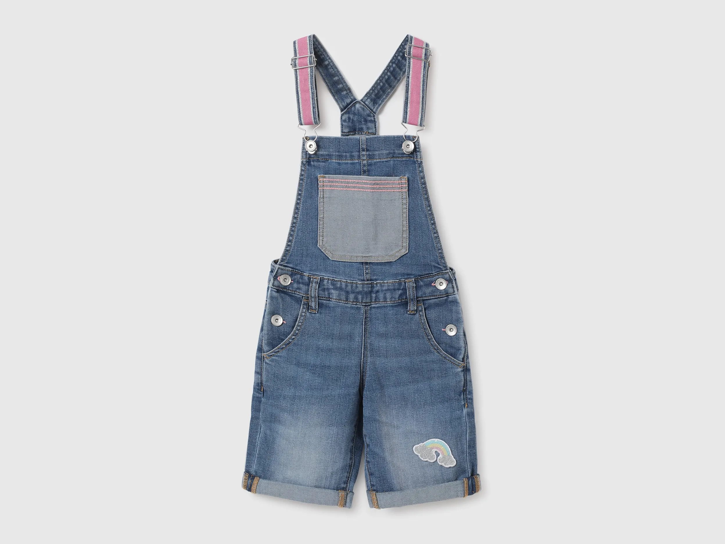 Girls Solid Shoulder Strap Dungaree