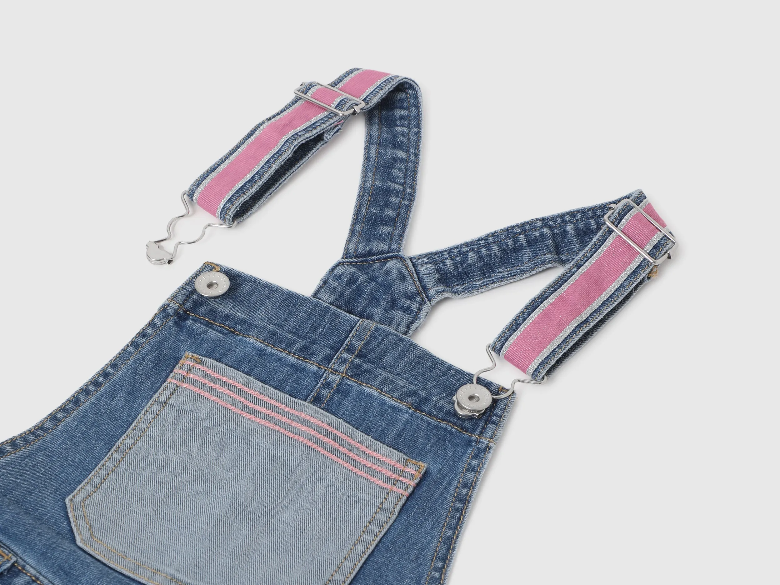 Girls Solid Shoulder Strap Dungaree