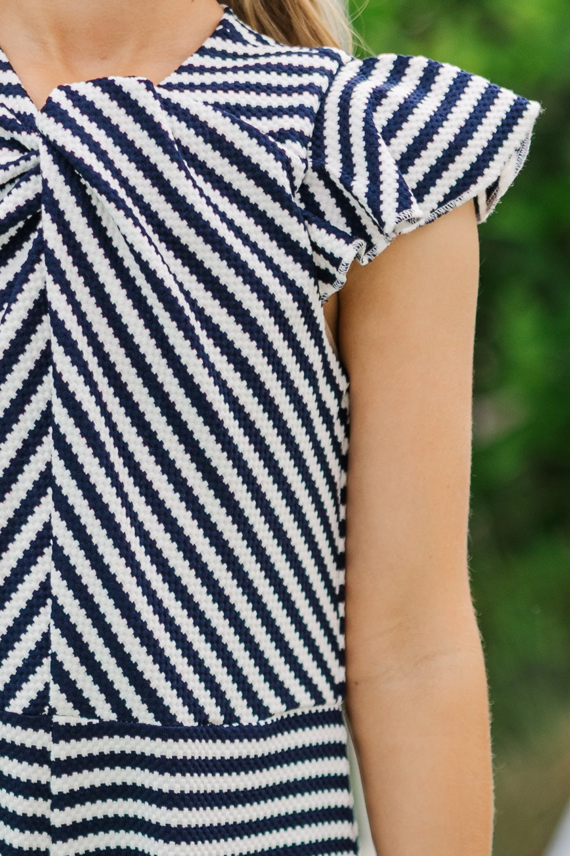 Girls: The Ivey Navy Striped Jumpsuit