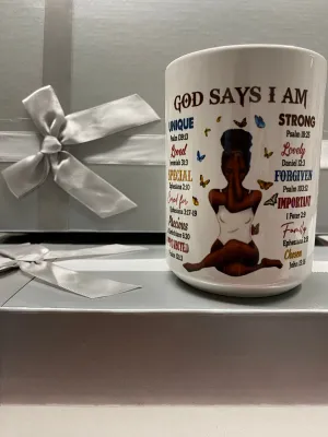 GOD SAYS I AM Positive Affirmations Mug
