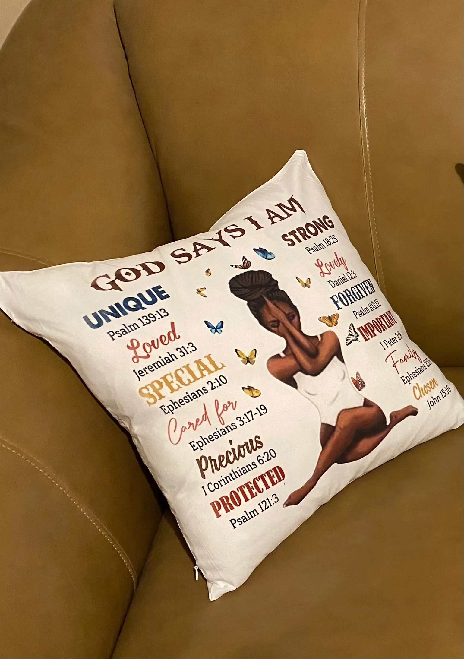 GOD SAYS I AM Positive Affirmations Pillow