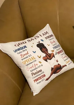 GOD SAYS I AM Positive Affirmations Pillow