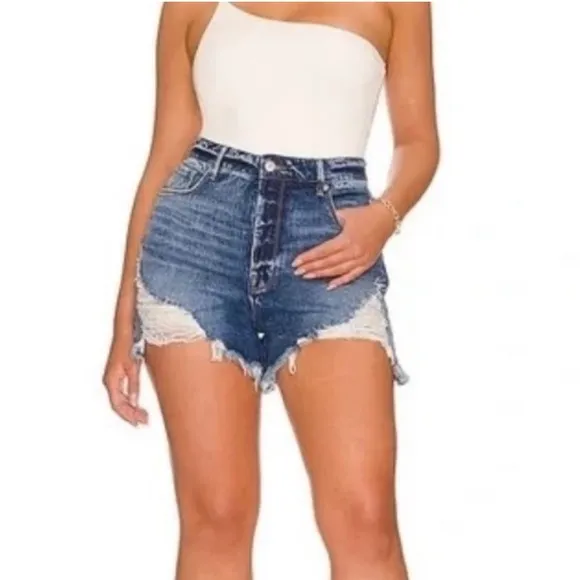 GOOD AMERICAN Bombshell Shorts Blue646
