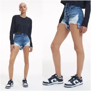 GOOD AMERICAN Bombshell Shorts Blue646