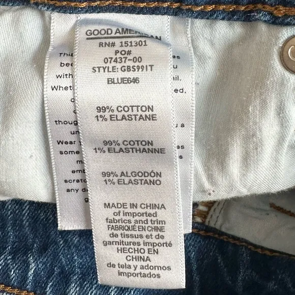 GOOD AMERICAN Bombshell Shorts Blue646