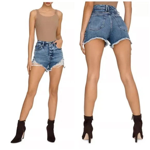 GOOD AMERICAN Bombshell Shorts Blue646