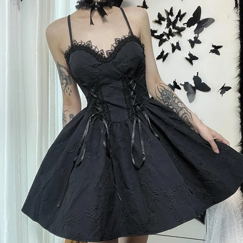 Gothic Vintage Black Elegant Lace With V-Neck