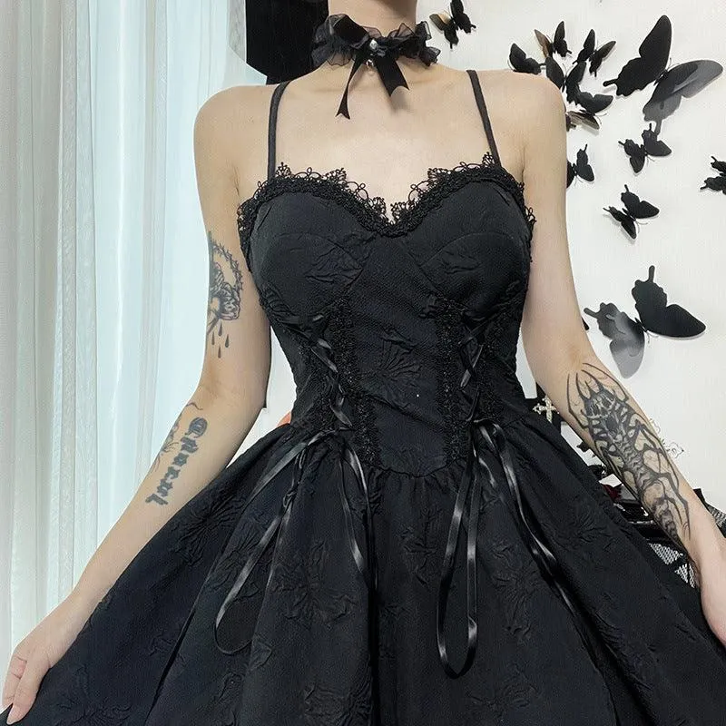 Gothic Vintage Black Elegant Lace With V-Neck