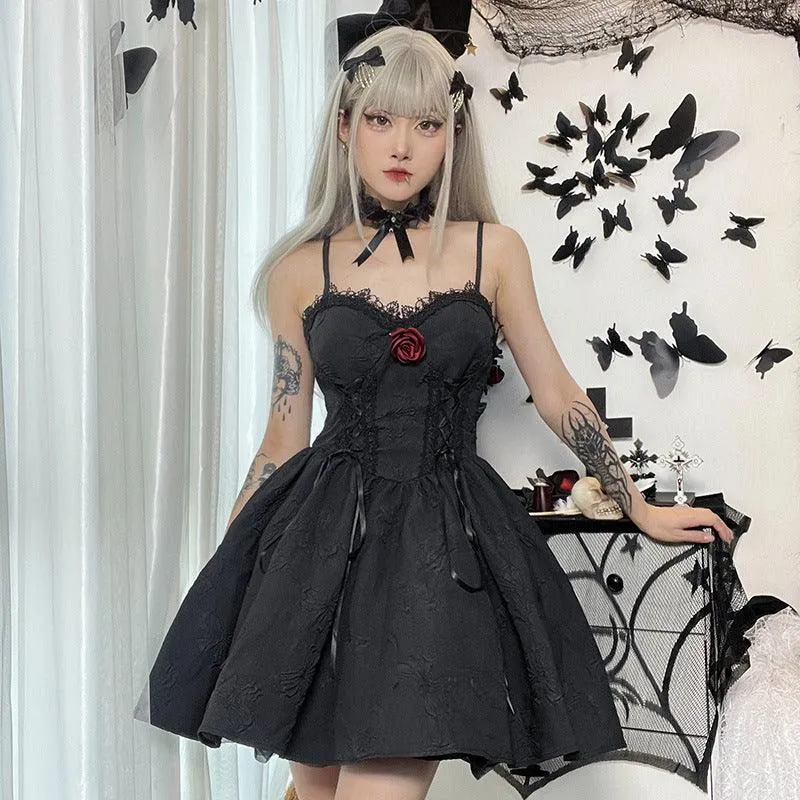 Gothic Vintage Black Elegant Lace With V-Neck