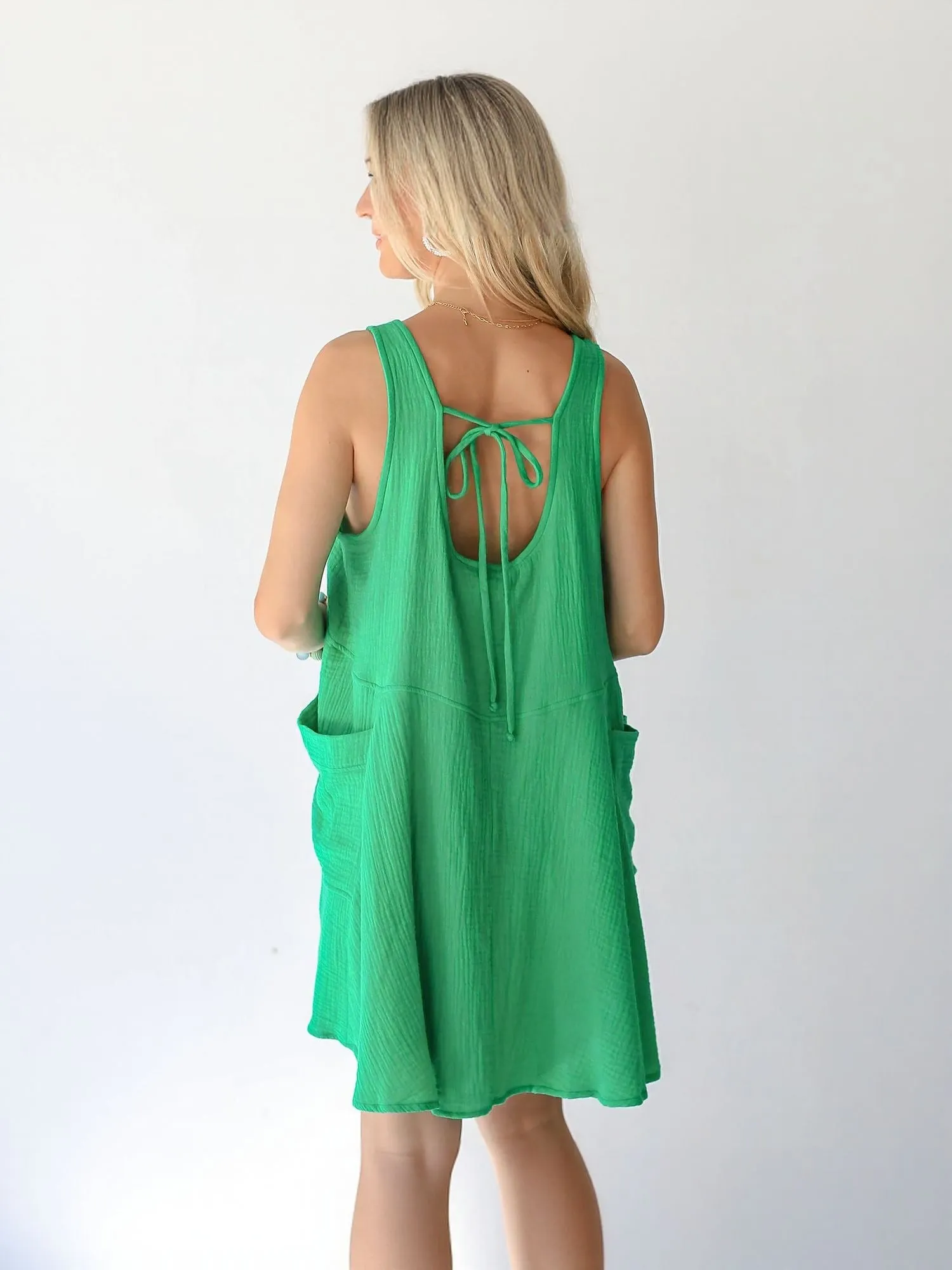 Green Mini Dress With Pockets