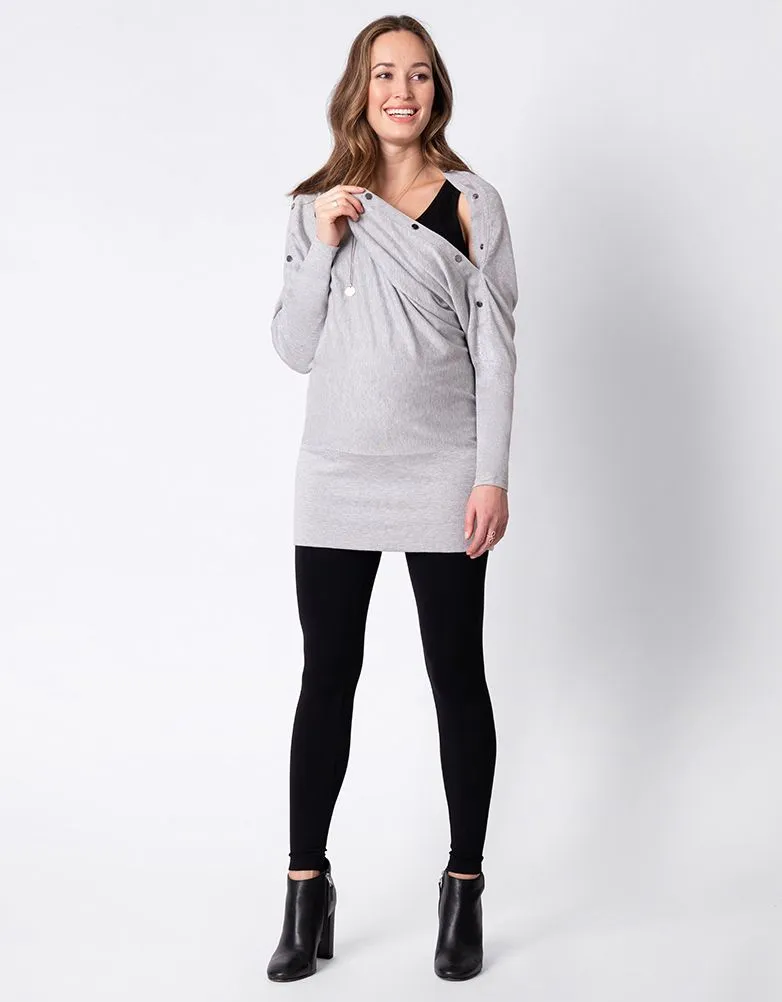 Grey Marl Knit Maternity & Nursery Tunic