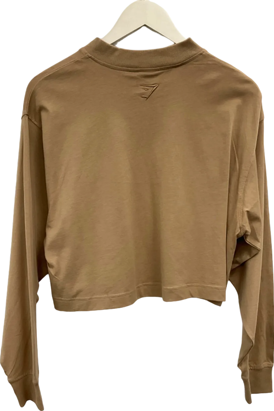 Gymshark Brown GSLC Cropped Sweatshirt UK M