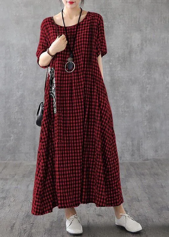 Herra - Casual summer long plaid dress