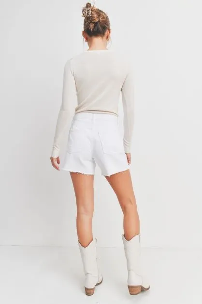 HIGH RISE DISTRESSED SHORTS