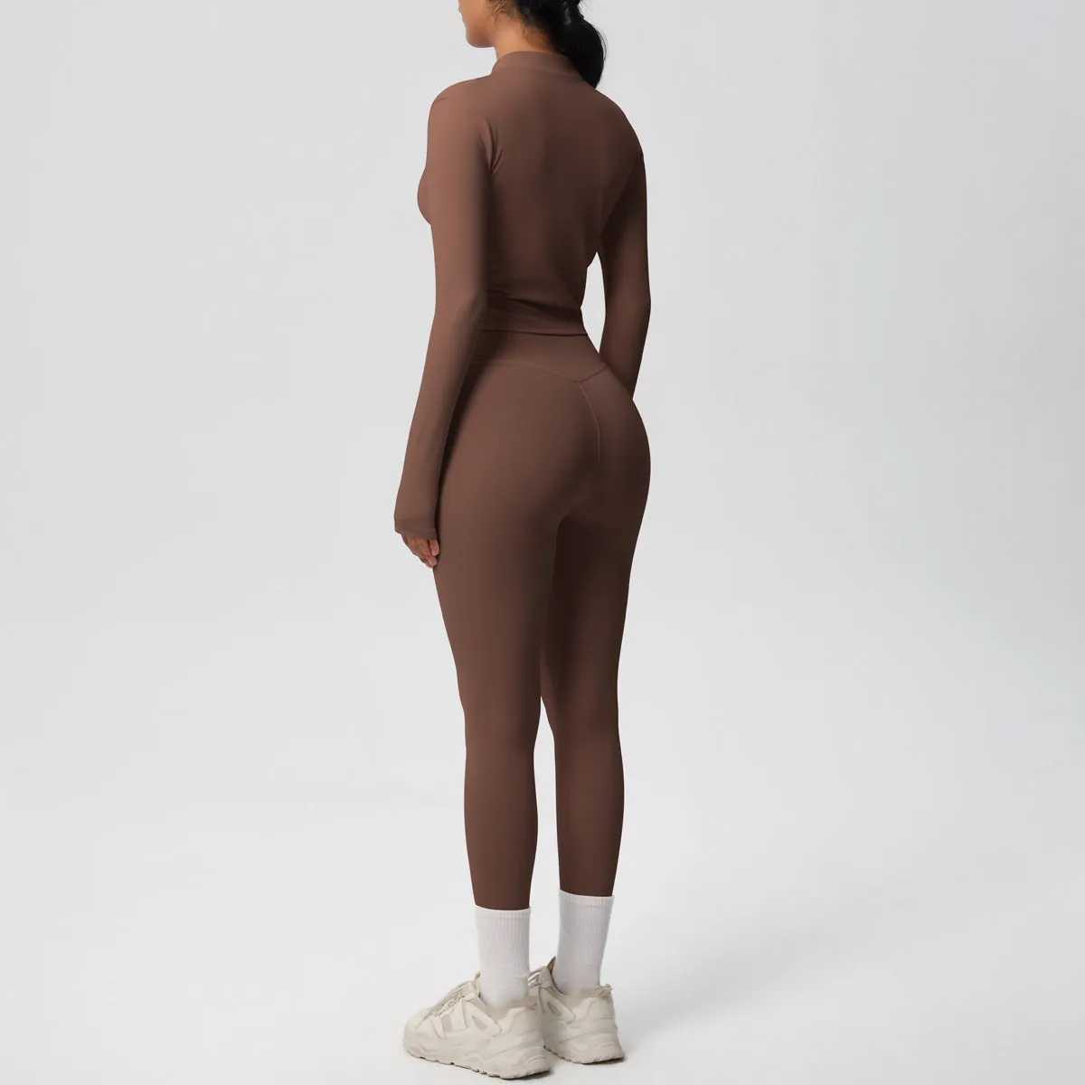 High Waist Nude Feel Long Sleeve Coat Yoga Set