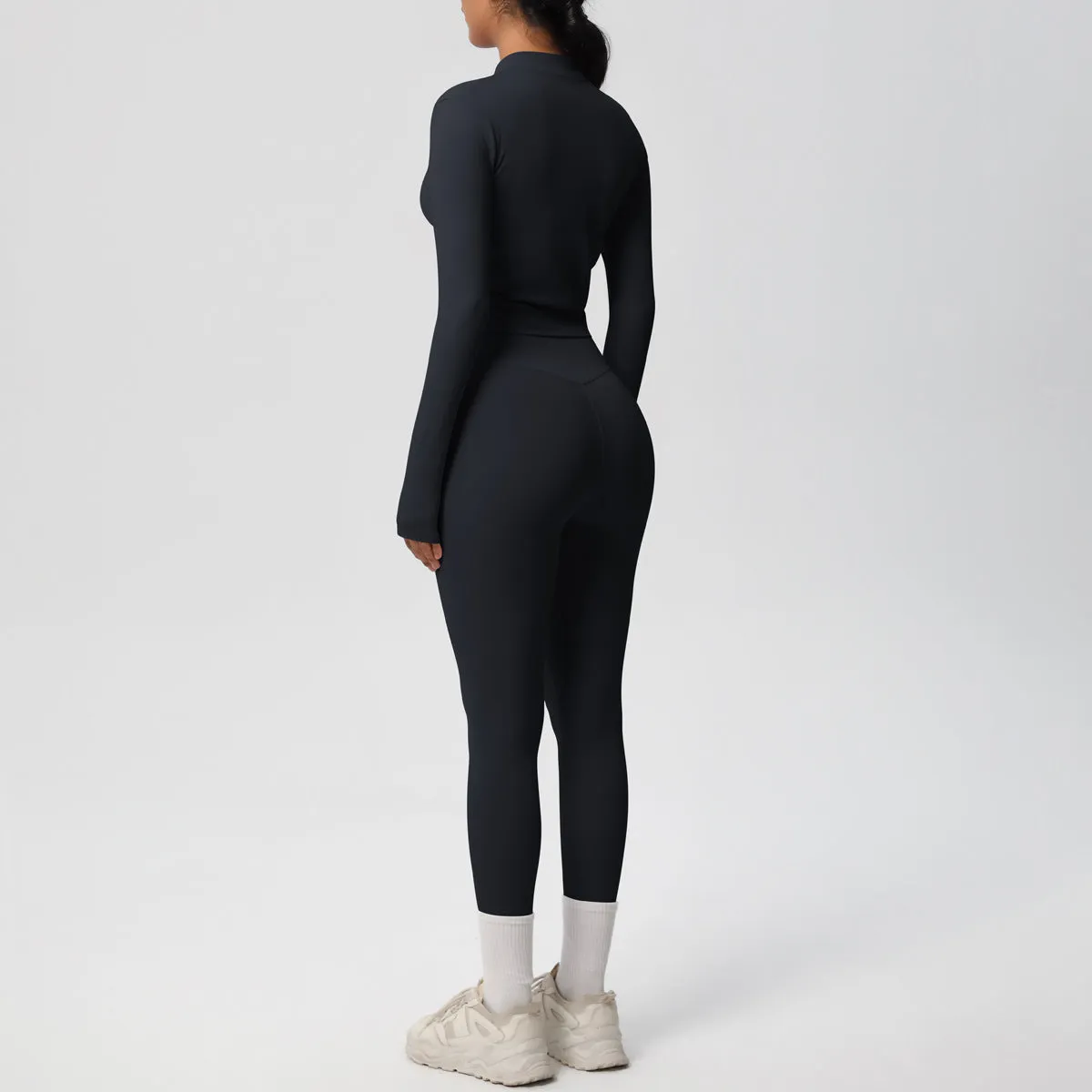 High Waist Nude Feel Long Sleeve Coat Yoga Set