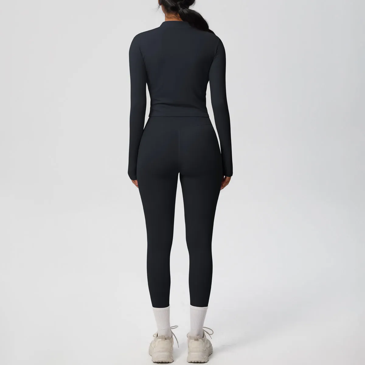 High Waist Nude Feel Long Sleeve Coat Yoga Set