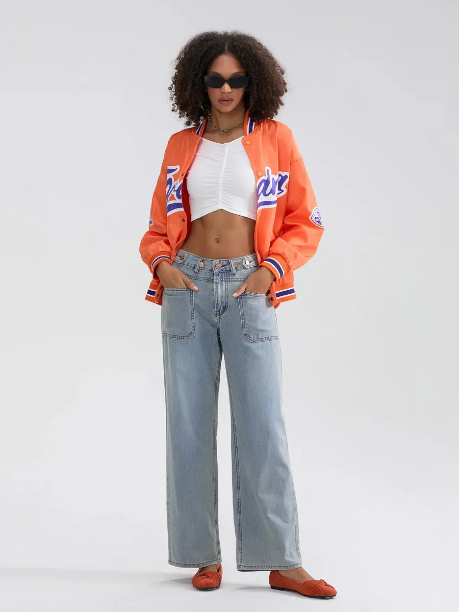High Waist Wide Leg Denim Pants