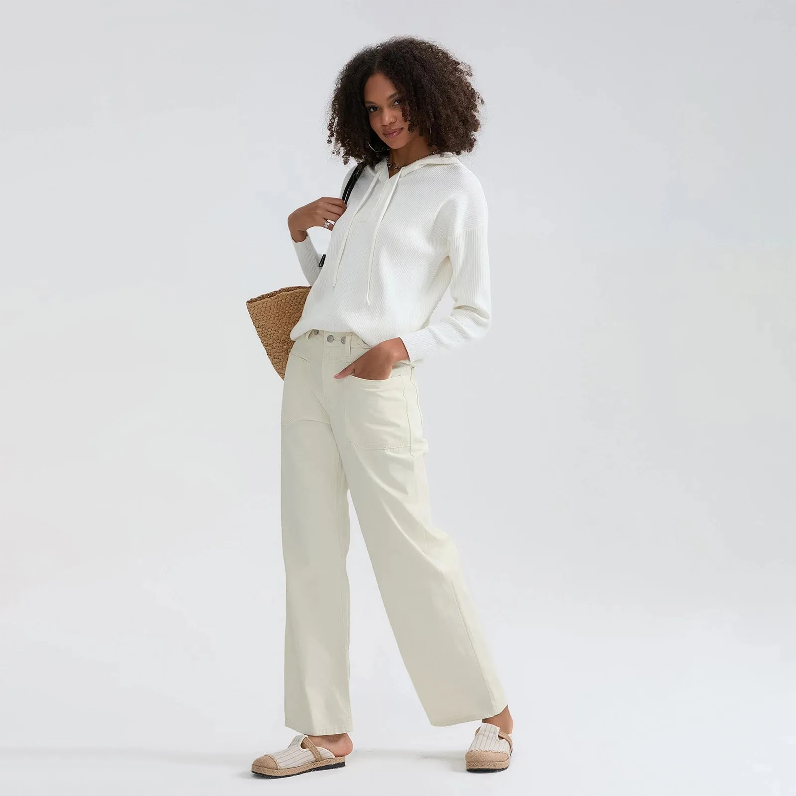 High Waist Wide Leg Denim Pants