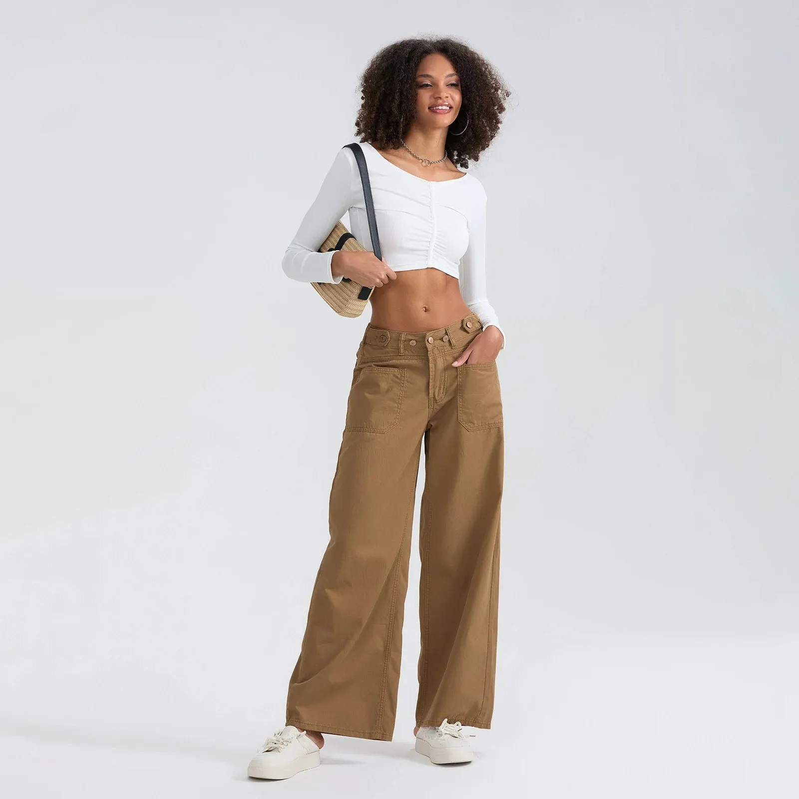 High Waist Wide Leg Denim Pants