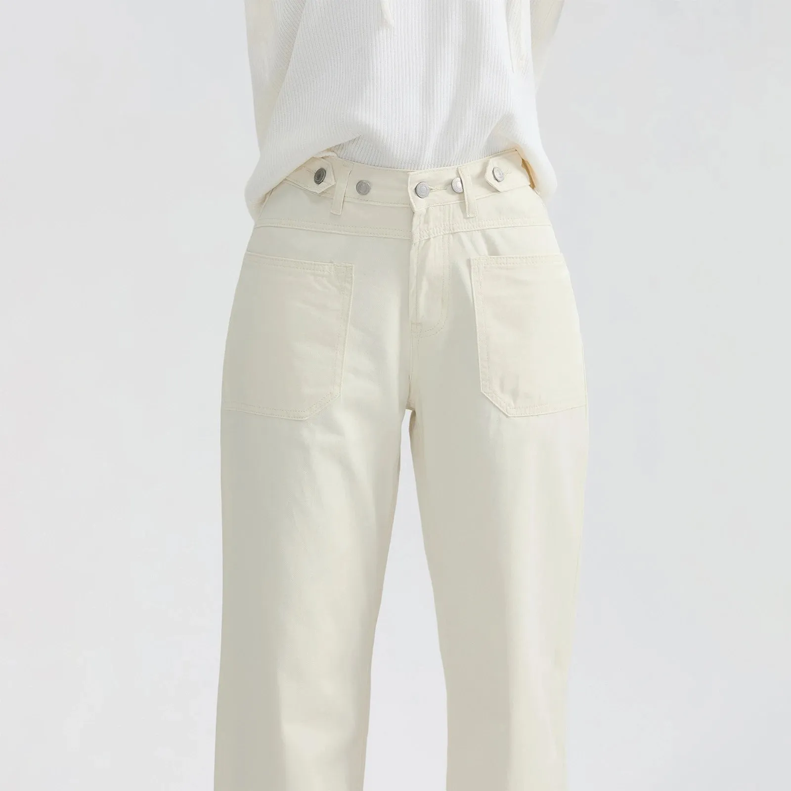 High Waist Wide Leg Denim Pants