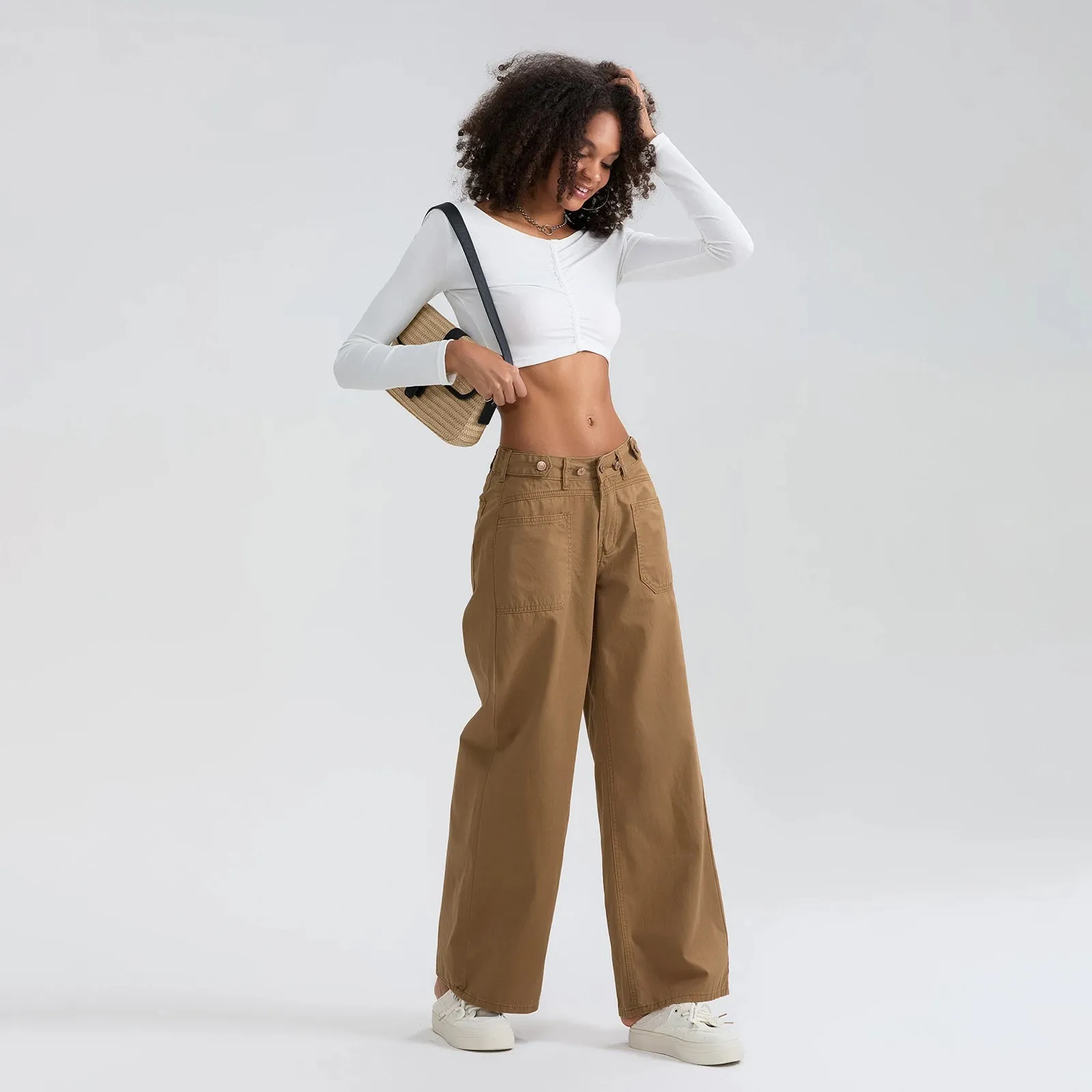 High Waist Wide Leg Denim Pants