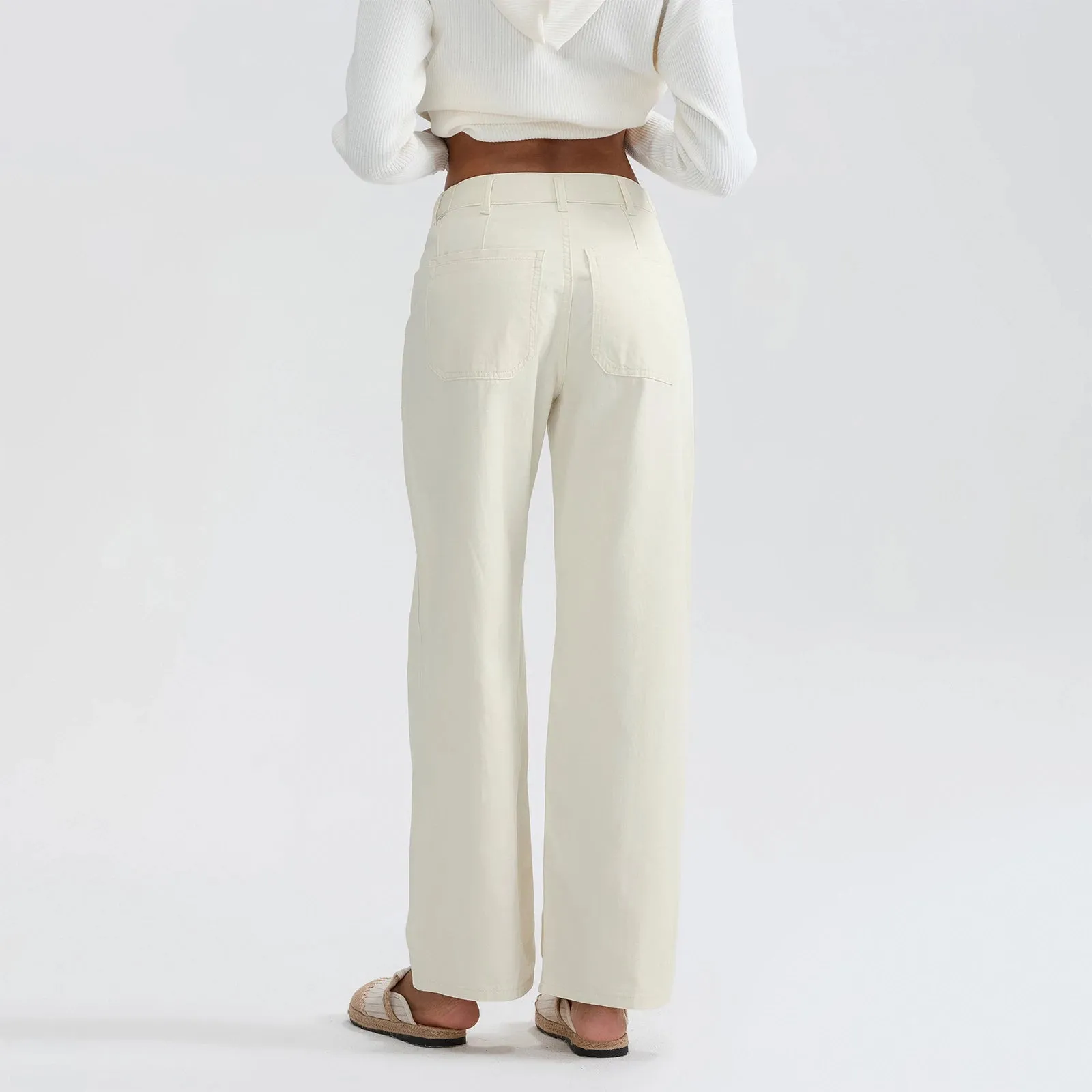 High Waist Wide Leg Denim Pants