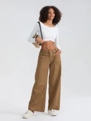 High Waist Wide Leg Denim Pants