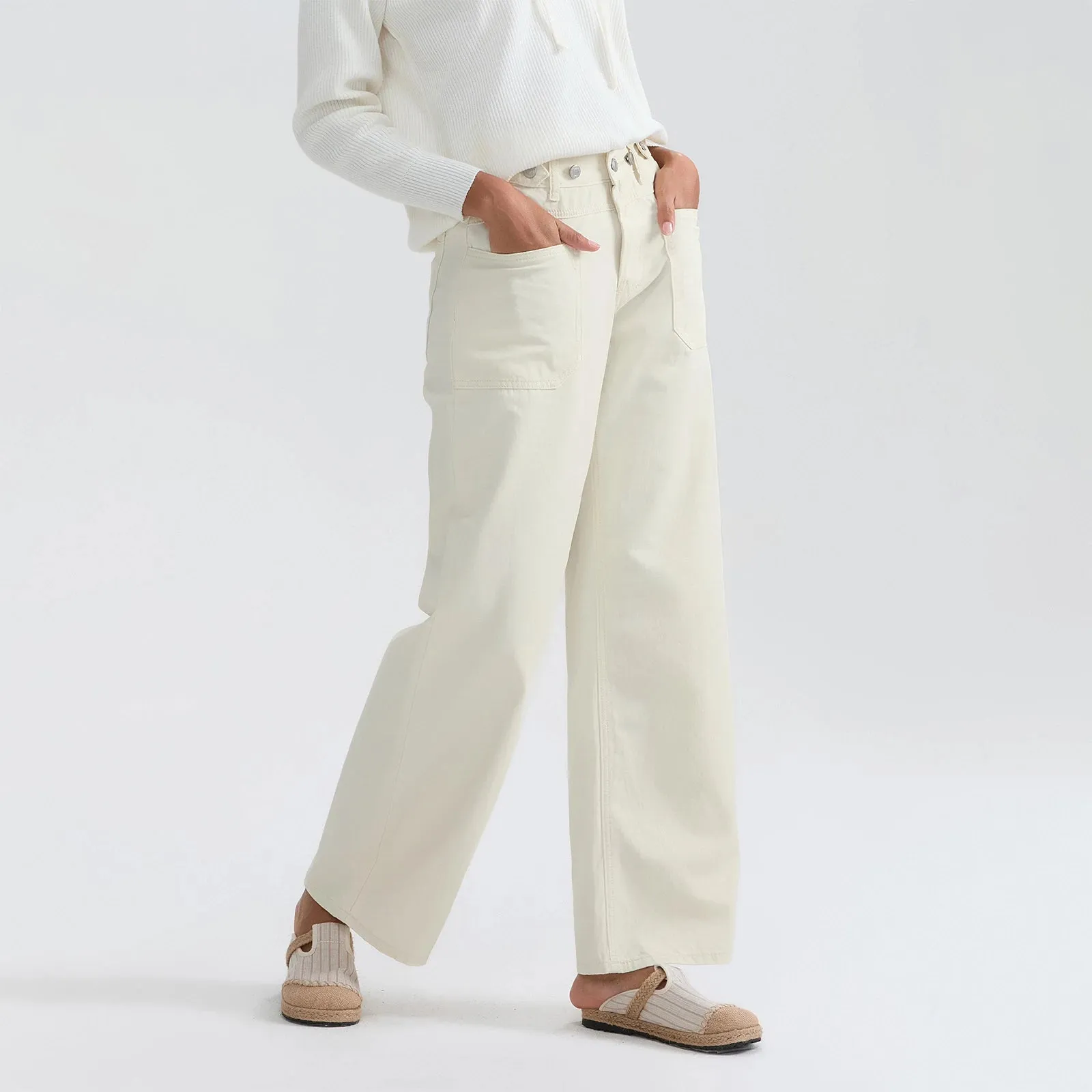 High Waist Wide Leg Denim Pants
