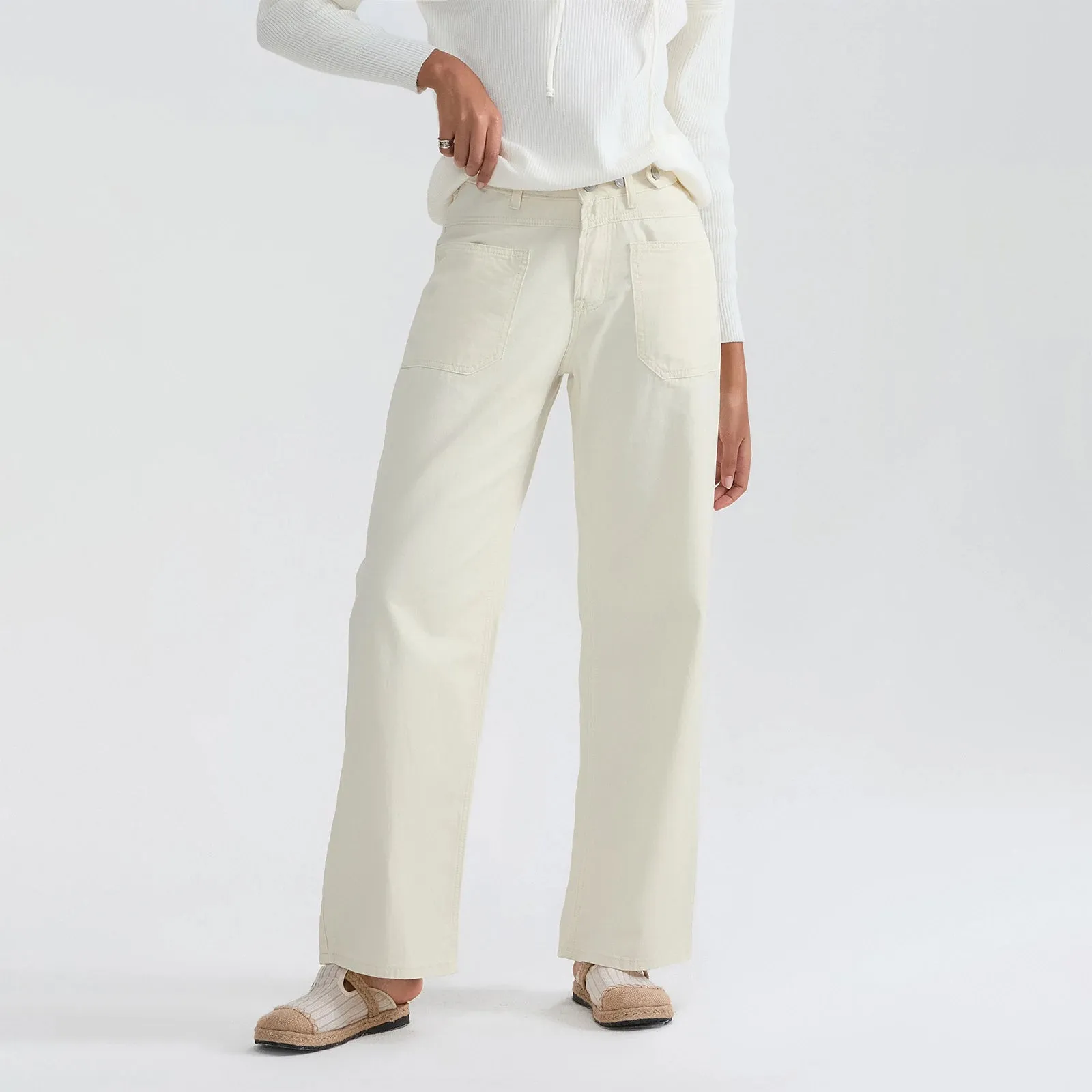 High Waist Wide Leg Denim Pants