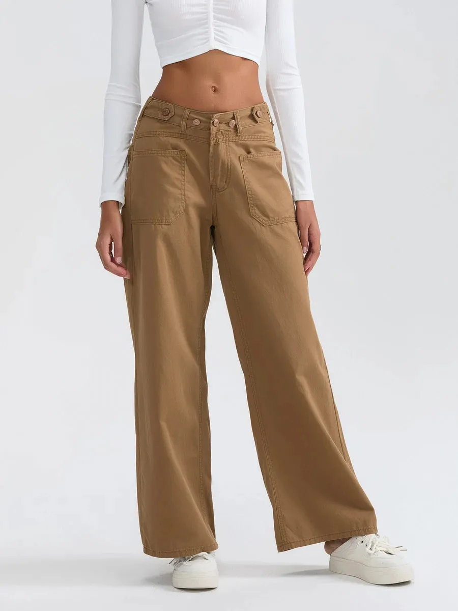 High Waist Wide Leg Denim Pants