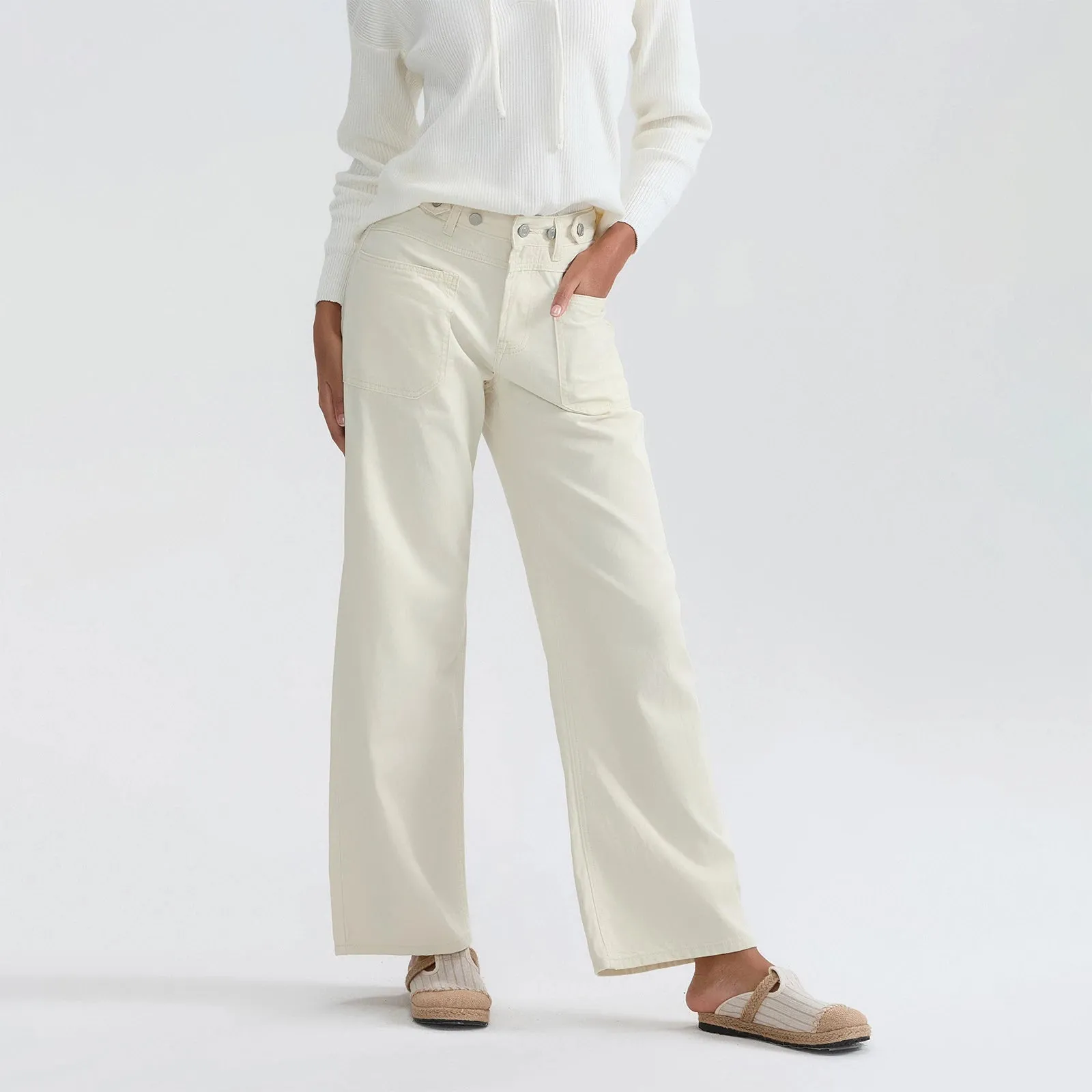 High Waist Wide Leg Denim Pants