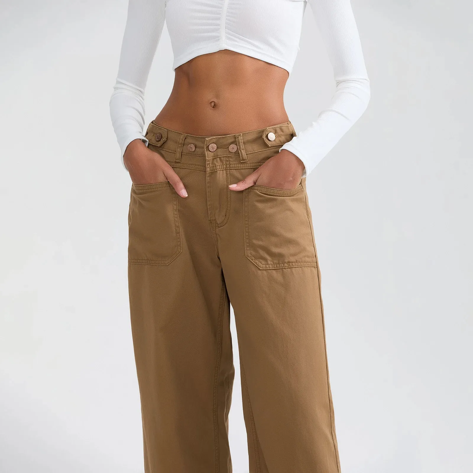 High Waist Wide Leg Denim Pants
