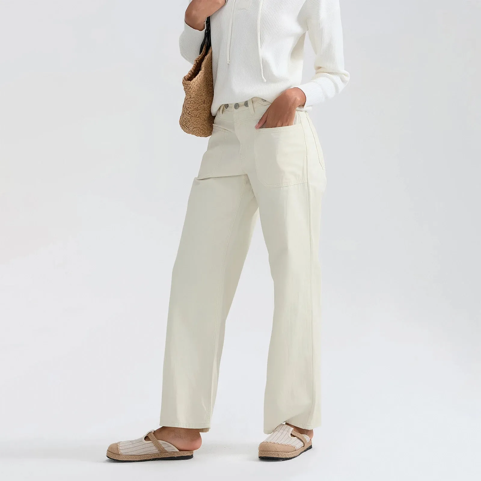 High Waist Wide Leg Denim Pants