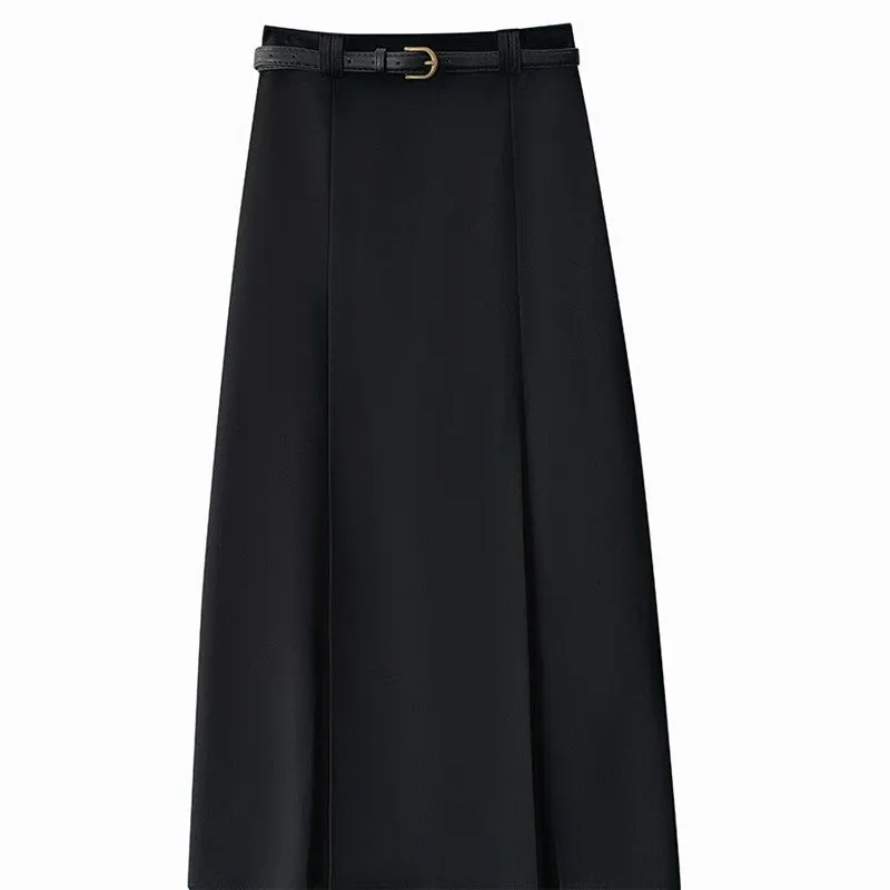 High-Waisted Pleated Skirt With Side Slit