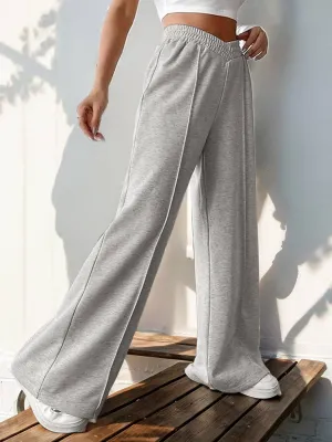 High-waisted Splicing Wide-leg Elastic Pants