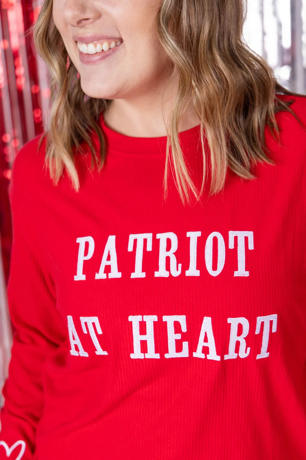 IN PRODUCTION Corrine Embroidered Pullover Top - Patriot at Heart