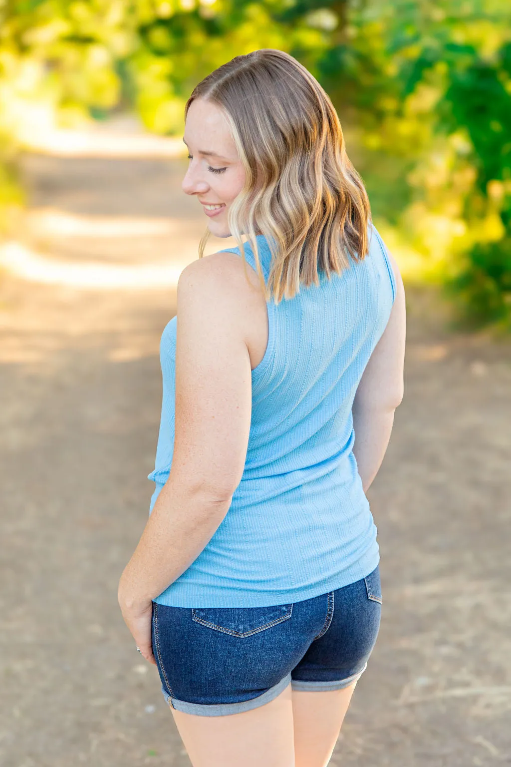 IN PRODUCTION Mila Zipper Tank - Blue
