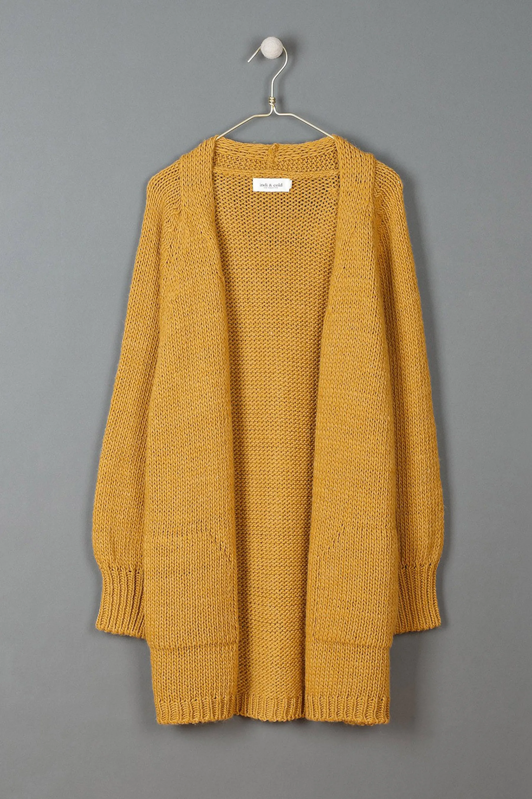 Indi & Cold Ana Chunky Knit Open Jacket (Mustard)