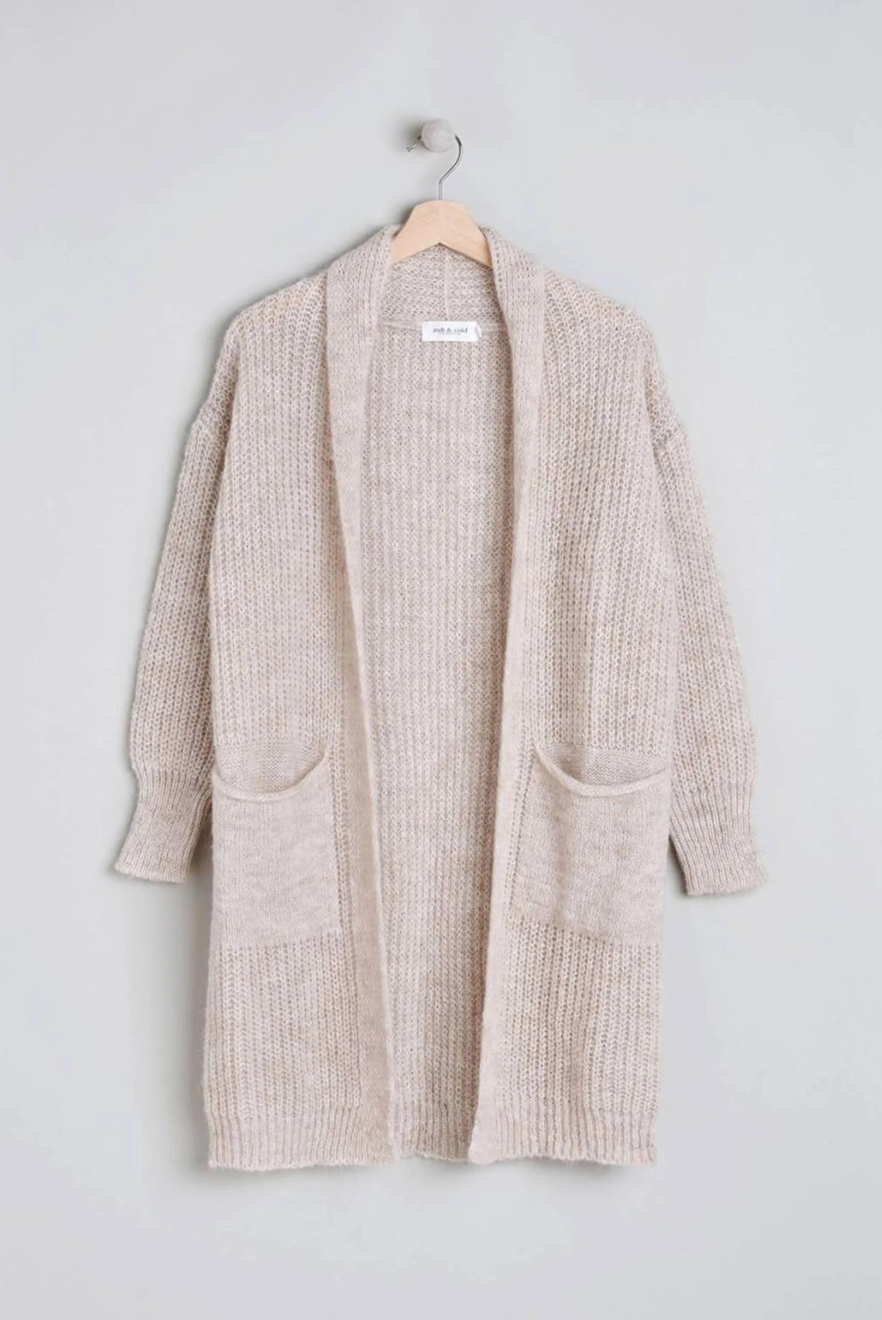 Indi & Cold Knitted Pocket Cardigan (Ecru)