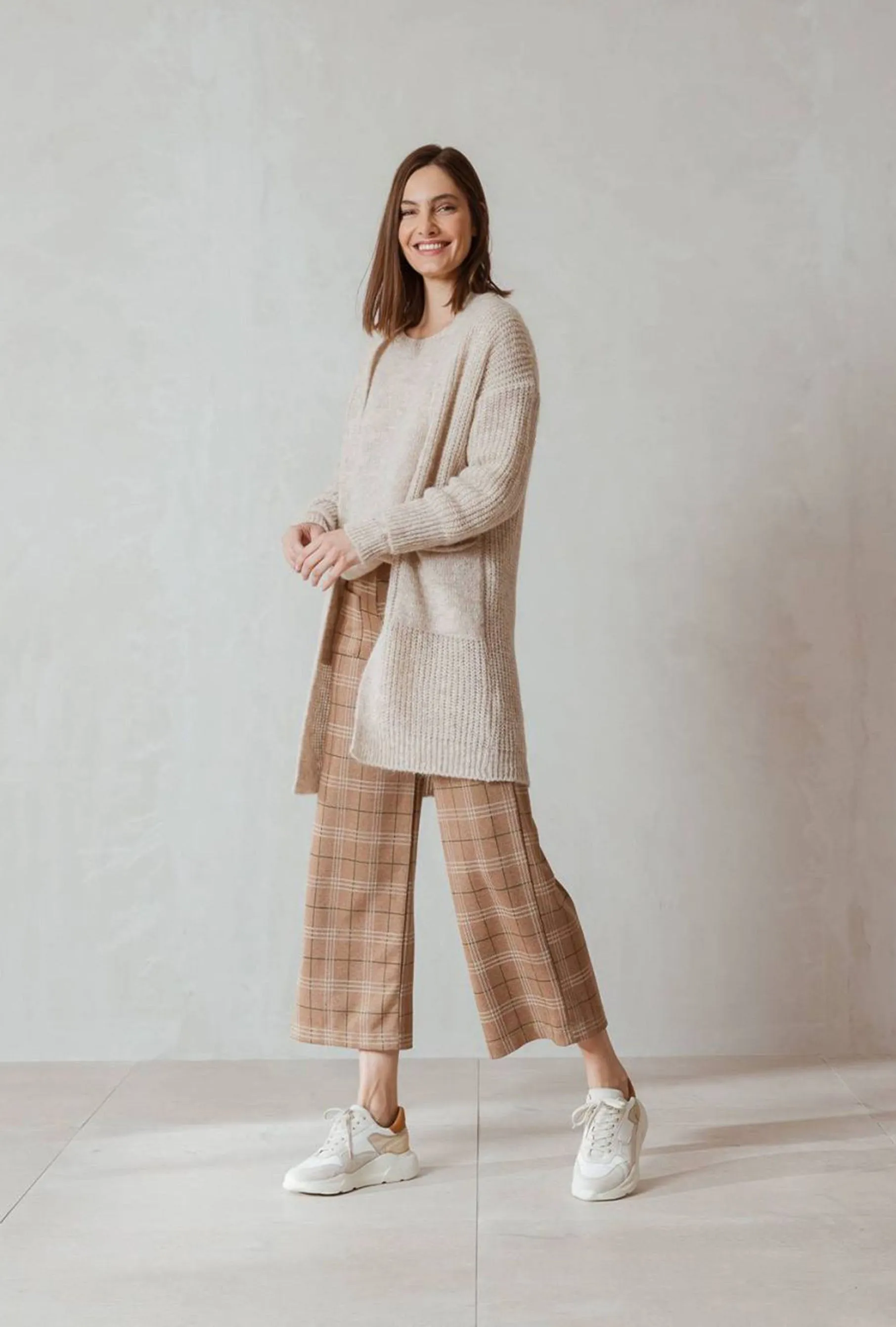 Indi & Cold Knitted Pocket Cardigan (Ecru)