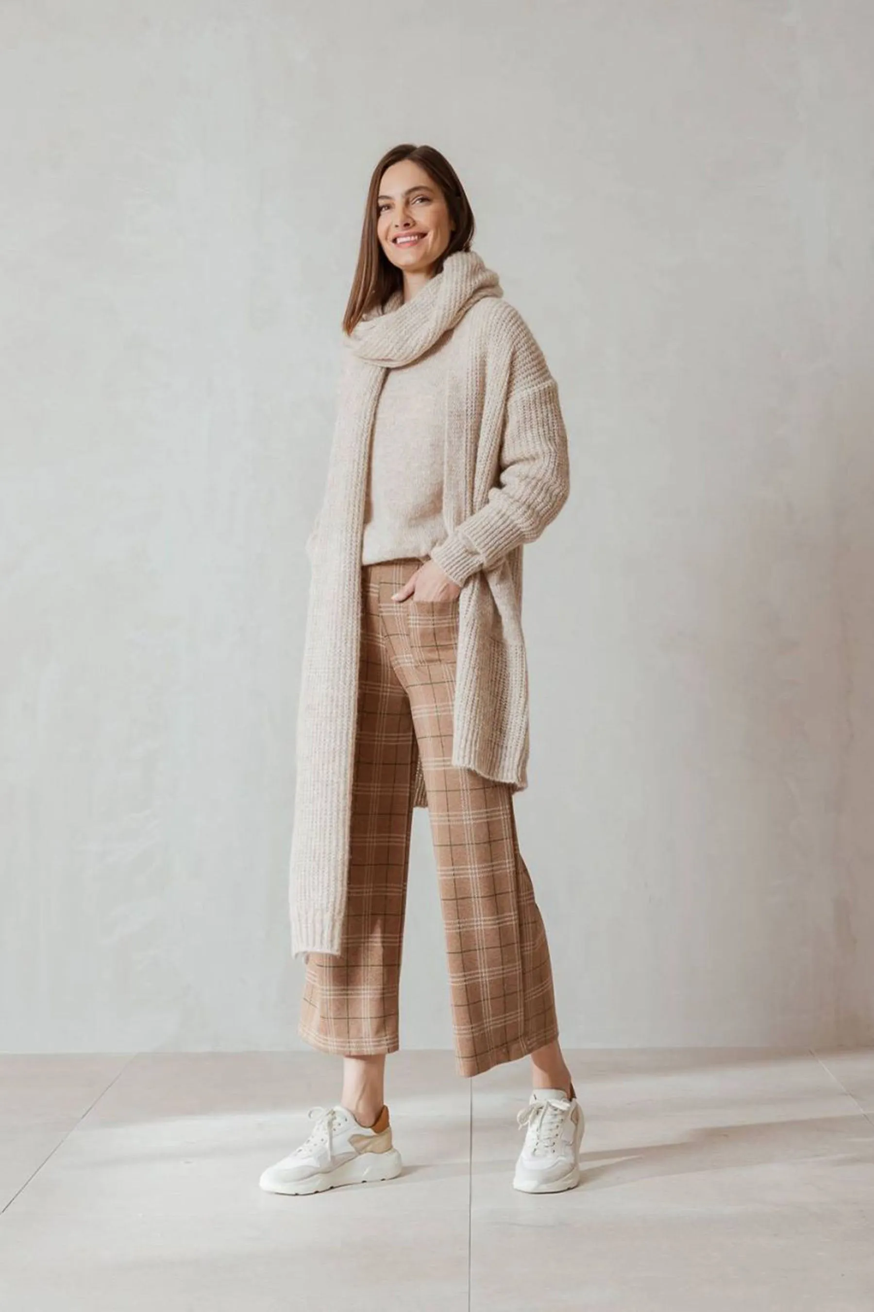 Indi & Cold Knitted Pocket Cardigan (Ecru)
