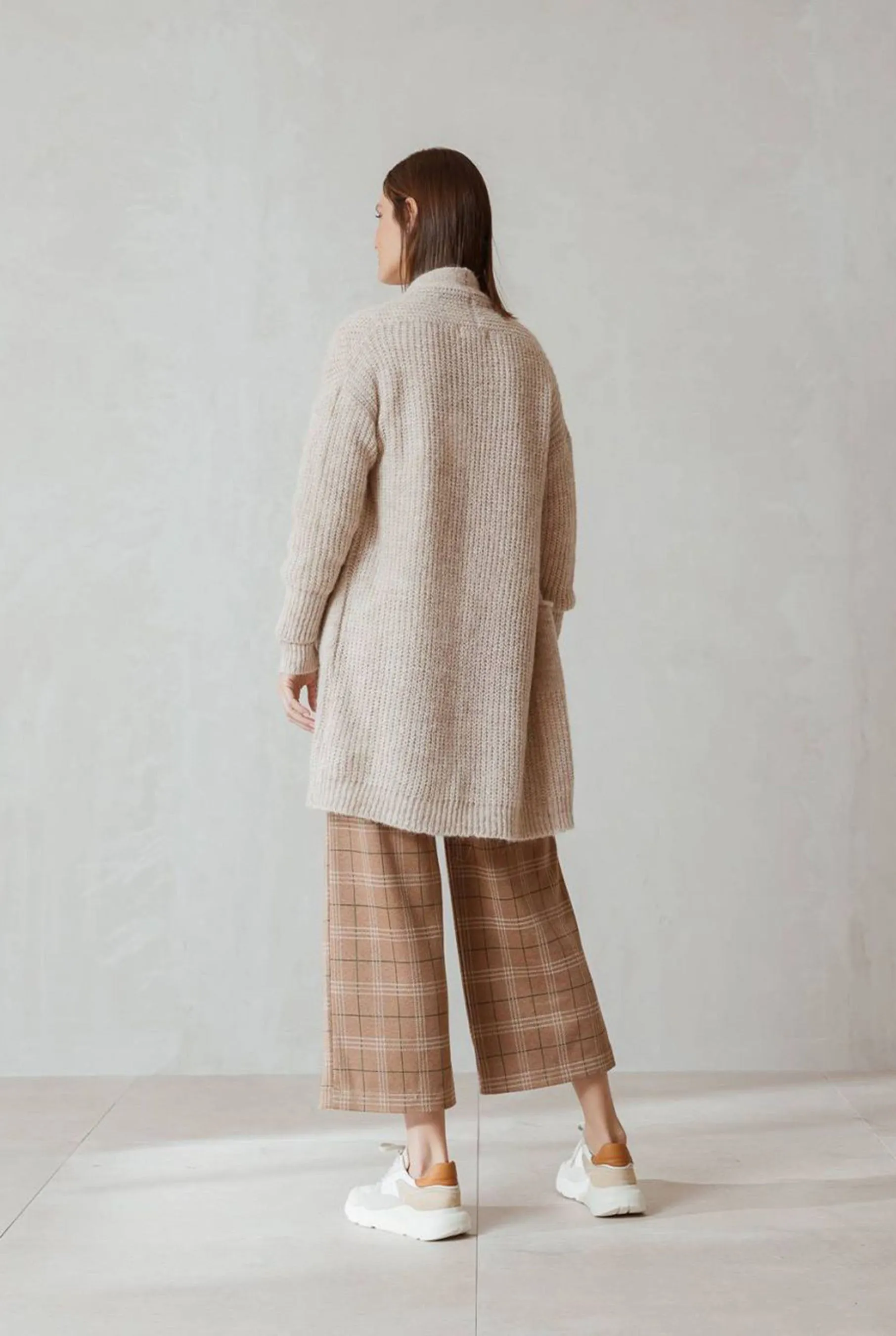 Indi & Cold Knitted Pocket Cardigan (Ecru)