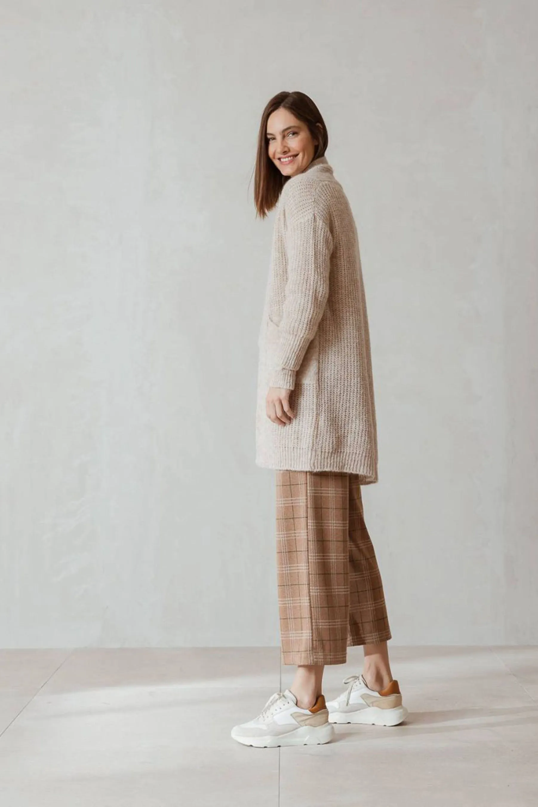 Indi & Cold Knitted Pocket Cardigan (Ecru)