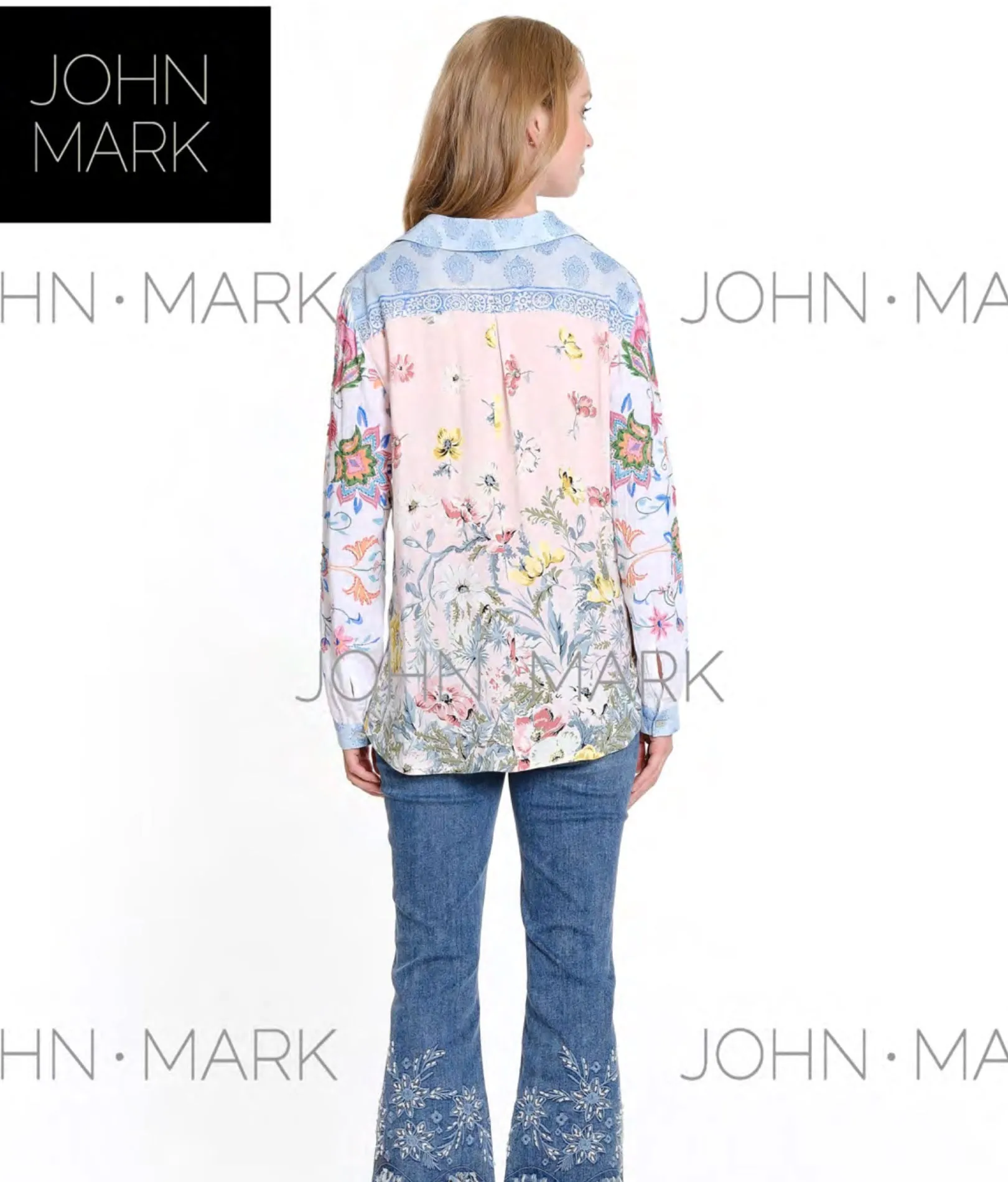 John Mark Long Sleeve Embroidery Top