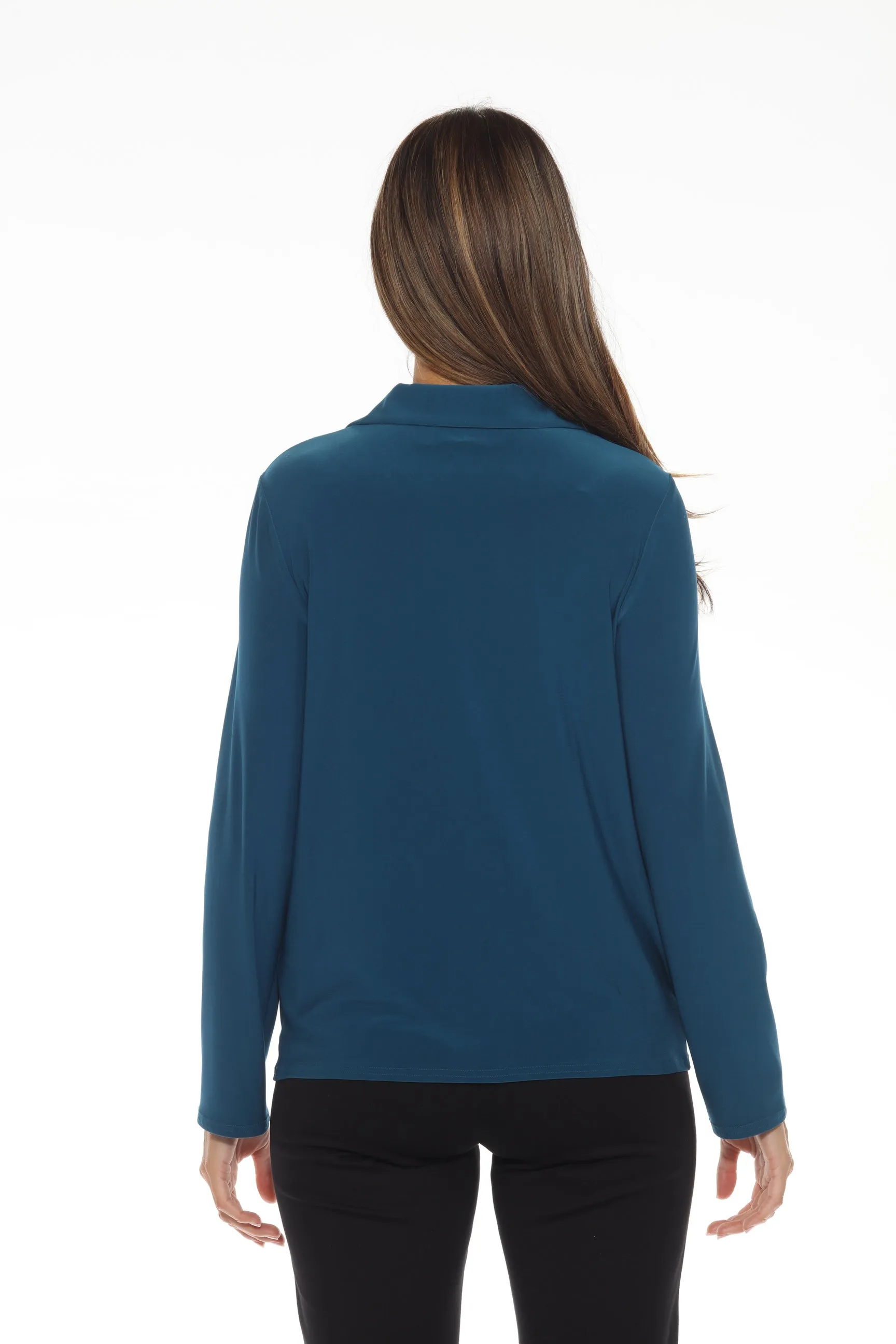 Joseph Ribkoff Twilight Draped Cowl Neck Long Sleeve Top 244226
