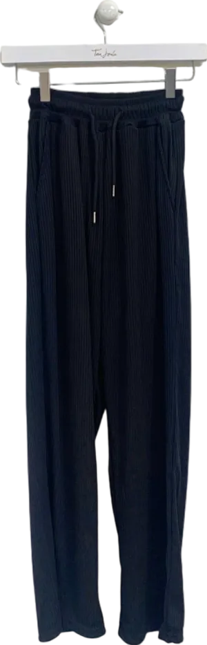 JW Black Ribbed Lounge Trousers UK M