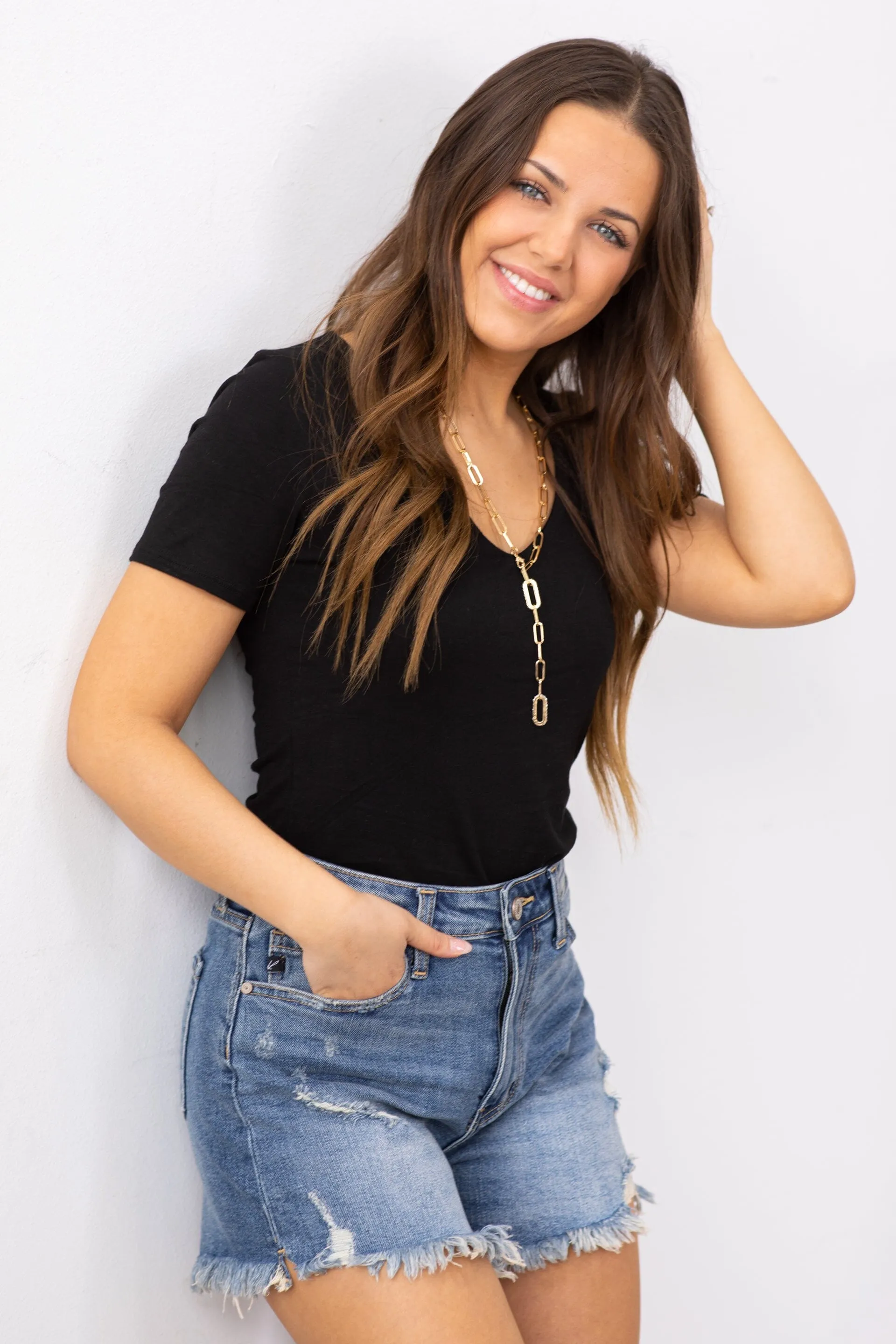 KanCan Distressed Fray Hem Shorts